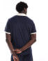 GANT logo towelling resort contrast collar polo in navy CO-ORD