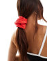 Pieces large double layer broderie scrunchie in red