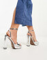 Фото #4 товара ASOS DESIGN Wide Fit Noun platform barely there block heeled sandals in silver