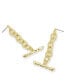 Gold Chain Toggle Bar Drop Earrings