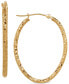 ფოტო #1 პროდუქტის Oval Tube Hoop Earrings in 10k Gold, 1 3/8 inch