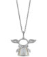 ფოტო #1 პროდუქტის Mother of Pearl & Diamond (1-1/10 ct. t.w.) Grogu 18" Pendant Necklace in Sterling Silver