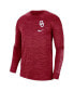 Men's Crimson Oklahoma Sooners Velocity Legend Team Performance Long Sleeve T-shirt