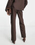 Фото #4 товара NA-KD co-ord high waisted straight leg jeans in brown