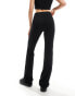 Monki super soft low waist skinny flare jersey trousers in black