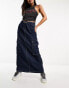 Фото #1 товара Only cargo denim midi skirt in dark blue