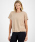 ფოტო #2 პროდუქტის Women's Drawcord-Hem T-Shirt, Created for Macy's