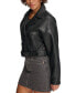 Фото #4 товара Women's Cropped Belted Moto Jacket