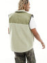 Rains Yermo heavyweight fleece vest with ripstop panels in sage green