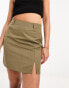 Фото #1 товара Lola May tailored mini skirt in taupe stripe