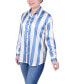 Women's Long Sleeve Striped Satin Blouse