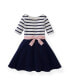 Navy with Rose Pink Ribbon