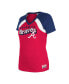 ფოტო #4 პროდუქტის Women's Red Atlanta Braves Heathered Raglan V-Neck T-Shirt