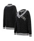 ფოტო #1 პროდუქტის Women's Black Philadelphia Eagles Prep V-Neck Pullover Sweater