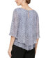 ფოტო #2 პროდუქტის Women's Printed Metallic Knit Tiered Pointed-Hem Blouse