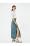 Фото #2 товара Юбка Koton Side-Slit Cotton High-Waist