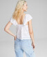 Фото #2 товара Women's Flutter-Sleeve Cotton Top, Created for Macy's