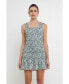 Women's Floral Mini Ruffled Dress