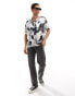 AllSaints Frequency short sleeve shirt in white floral