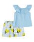 Фото #4 товара Baby 2-Piece Ruffle Tank & Lemon Skort Set 18M