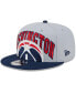 Фото #1 товара Бейсболка New Era мужская серо-синяя Washington Wizards Tip-Off Two-Tone 9FIFTY Snapback Hat