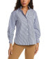 Lafayette 148 New York Petite Patch Pocket Shirt Women's Blue S