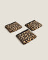 Pack of leopard print velour hand towels (pack of 3)