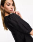 & Other Stories linen square neck mini dress in black