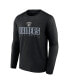 Фото #3 товара Men's Black Las Vegas Raiders Stack The Box Long Sleeve T-shirt