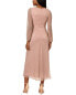 Adrianna Papell Soft Long Sleeve Lace Midi Dress Women's 2