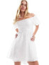 Фото #1 товара Pieces oversized sleeve babydoll mini dress in iridescent white