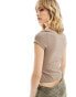 COLLUSION bengaline cap sleeve corset top in mocha