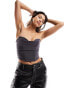 Фото #1 товара ASOS DESIGN sleeveless corset top in charcoal