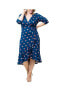 Фото #1 товара Plus Size Flirty Flounce Midi Wrap Dress with 3/4 Sleeves
