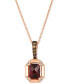 Фото #1 товара Le Vian pomegranate Garnet (1-3/8 ct. t.w.) & Diamond (1/8 ct. t.w.) Pendant Necklace in 14k Rose Gold, 18" + 2" extender