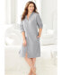 Фото #2 товара Plus Size Short Hooded Sweatshirt Robe