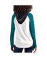 Фото #2 товара Women's White Philadelphia Eagles MVP Raglan Hooded Long Sleeve T-shirt