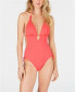 Bar III 260398 Women Cut Out Monokini One Piece Maillot Swimsuit Coral Size M