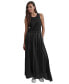 Women's Mixed-Media Sleeveless Maxi Dress