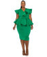 ფოტო #1 პროდუქტის Plus Size Onyx Neoprene Peplum Dress