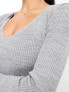 Fashionkilla fine knit cardigan co-ord in grey 44 - фото #3