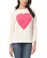 Фото #1 товара Women's Heart Crewneck Long-Sleeve Sweater