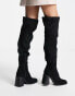 Фото #6 товара Pimkie suede knee high boot in black