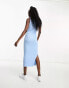 Фото #3 товара New Look sleeveless maxi dress in light blue