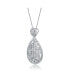 Фото #2 товара Stylish White Gold Plated Cubic Zirconia Pear Pendant Necklace