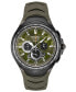 ფოტო #1 პროდუქტის Men's Solar Chronograph Coutura Green Silicone Bracelet Watch 45.5mm