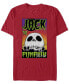 Men's Nightmare Before Christmas Jack Big Skull Short Sleeves T-shirt Бордовый, Средний - фото #1