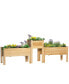 Фото #1 товара Raised Garden Bed, Set of 3 Wood Box & Trough Planters, Draining
