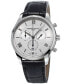 ფოტო #1 პროდუქტის Men's Swiss Chronograph Classics Black Leather Strap Watch 40mm