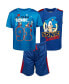 ფოტო #1 პროდუქტის Toddler Boys Sonic the Hedgehog 3 Piece Outfit Set: T-Shirt Tank Top Shorts Blue